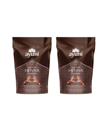 Ayumi Pure Henna (Mendhi) Natural Herb Powder Which Soothes the Scalp & Conditions the Hair Considered to Support Hair Growth - 2 x 200g