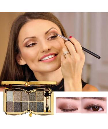 10 Colors Glitter Eyeshadow Pallet Shimmer Colorful Eyeshadow Palette Makeup Diamond Bright Makeup Shimmery Highly Pigmented Waterproof Long-lasting Sweatproof Practice Make Up - Buy Online on GoSupps.com