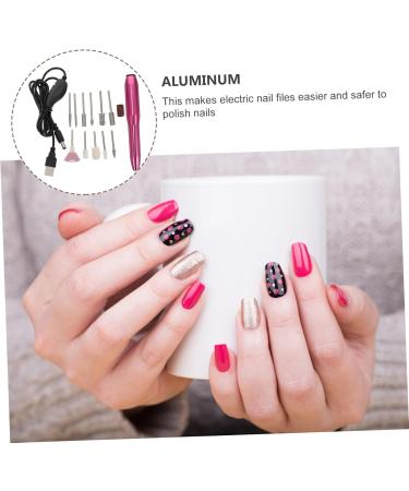 Beatifufu 1set Nail Polisher Manicure Grinder Manicure Kit Nail Drill Bit Gel Nailpolish Professional Pedicure Kit Nail Bits Gel Nail Kit Electric Nail File Electric Nail Drill Aluminum 13x2.5cm Rosy - Buy Online on GoSupps.com