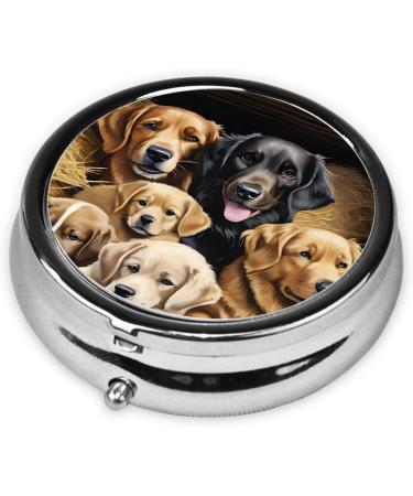 Farm Animals Mini Round Pill Box - 3 Compartment Travel Organizer for Home & Office - Portable Medicine Case - Buy Online on GoSupps.com