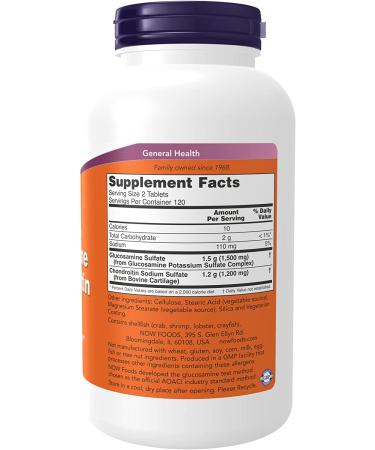 Now Foods Glucosamine & Chondroitin Extra Strength - 240 Tablets for Joint Health - Buy Online on GoSupps.com