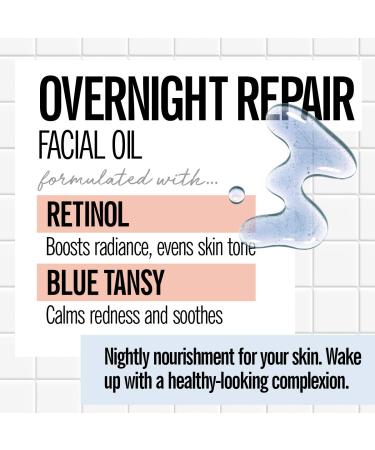 Valjean Labs Overnight Repair Facial Oil - Retinol & Blue Tansy - Even Skin Tone, Calm Redness - Cruelty-Free, Vegan - Made in USA - 1.83 oz - Buy Online on GoSupps.com