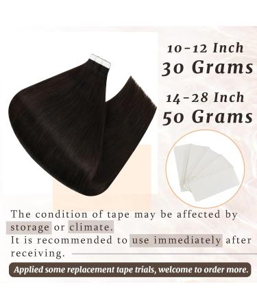 Ugeat Tape In Extensions - Brown Seamless Human Hair Extensions - Dark Brown 25 cm #2 - Premium Quality Hair Extensions for Effortless Style - Buy Online on GoSupps.com