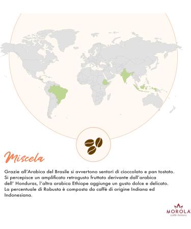 Morola Caff Italiano - Coffee beans - Morola Arancio Gold - 1000g bag - Pack of 1kg coffee beans - Made in Italy - Buy Online on GoSupps.com