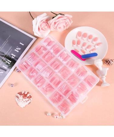 360 Pieces French Tip False Nails - Acrylic Full Cover Press-On Long Nail Tips | Nude Color Fake Nails for Women & Girls | Nail Art Manicure Decorations - Buy Online on GoSupps.com