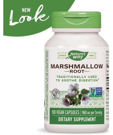 Nature's Way Marshmallow Root 960 mg - 100 Vegan Capsules for Digestive Support - Buy Online on GoSupps.com