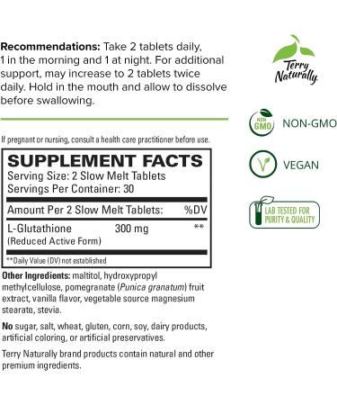 Terry Naturally Clinical Glutathione 60 Slow Melt Tablets | Powerful Antioxidant Support - Buy Online on GoSupps.com