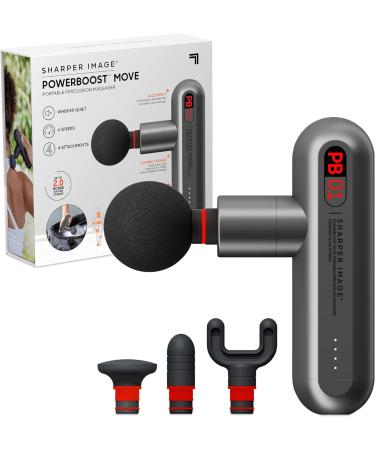 Sharper Image Deep Tissue Portable Percussion Massage Gun - Gray - Powerboost Move