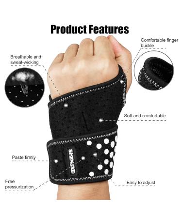 SHZNJXD Upgrade Wrist Brace for Carpal Tunnel - Doctor Recommended Night Support (2 Pack Black) - for Men and Women - Buy Online on GoSupps.com