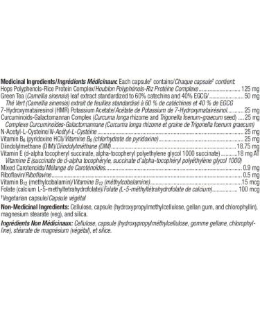 Metagenics - EstroFactors - DIM Supplement with Hops Green Tea HMR Vitamin B12 Folate and More - 60 Capsules - Buy Online on GoSupps.com