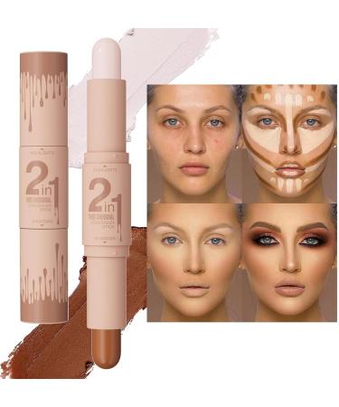 2 Colors Professional Makeup Wonder Stick Face Shaping and Contouring Stick Cream Contour Stick Color Correct for Dark Circles and Nose Contour (03 #) 03 1 count (Pack of 3) - Buy Online on GoSupps.com