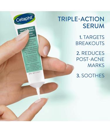 Cetaphil Gentle Salicylic Acid Acne Serum| For Sensitive Acne Prone Skin | With Salicylic Acid Niacinamide Zinc Prebiotics | Triple Action Formula Treats Prevents and Reduces Acne | Fragrance Free | Hypoallergenic | Dermatologist Recommended Acne Treatmen - Buy Online on GoSupps.com
