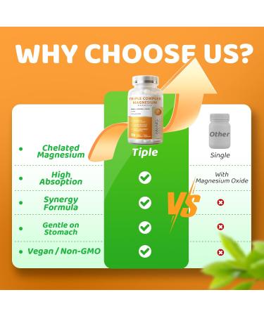 Triple Magnesium Complex - Magnesium Glycinate Taurate & Malate Supplement with Omega3 Ashwagandha GABA for Sleep Brain Heart & Muscle Support - High Absorption and Gentle Vegan 120 Capsules 120 Count (Pack of 1) - Buy Online on GoSupps.com