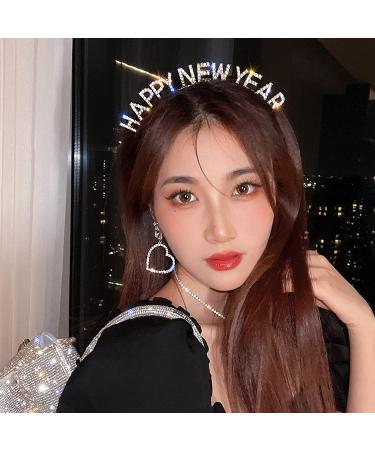 BinaryABC Happy New Year Rhinestone Tiara Headband - Festive Hair Accessory for New Year's Eve Party Supplies - Buy Online on GoSupps.com