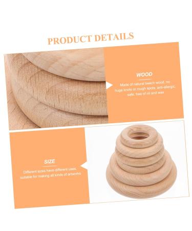ABAODAM 12 STK Baby Wood Molar Rings - Unfinished Wooden Circle Accessories for Newborns | Safe & Fun Teething Relief - Buy Online on GoSupps.com