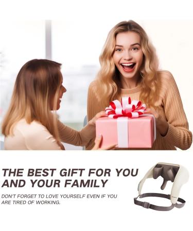 Neck Massager for Pain Relief | 5D Deep Tissue Kneading Massage Pillow with Heat - Ideal Gift for Women Moms & Dads | Beige - Buy Online on GoSupps.com