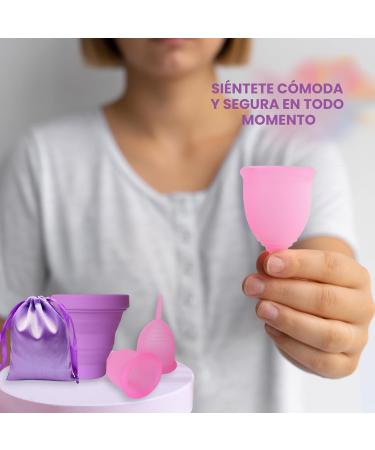 Ella y Yo Menstrual Cup Set - 2 Sizes (S & L) Sterilizer & Cotton Bag - 100% Soft Medical Silicone Washable & Reusable - Buy Online on GoSupps.com