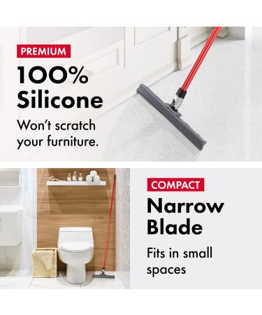 Tyroler Floor Squeegee Patented 30 Centimeter Solid Natural Silicone Blade Long 4 Parts Handle 140 Centimeter. Dries Flat and Curved Surfaces. Best for Washing and Drying Shower Glass - Buy Online on GoSupps.com