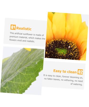HOMSFOU 5pcs Sunflower Artificial Flower Decoraciones Para Salas De Casa Faux Artificial Sunflowers Bouquet Artificial Sunflower Bouquets Silk Sunflower Bride Green Plants Wedding Plastic - Buy Online on GoSupps.com