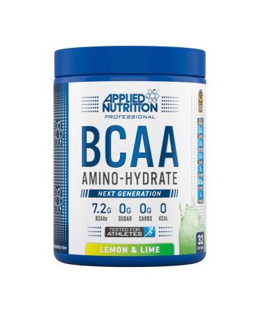 Applied Nutrition BCAA Powder - Branched Chain Amino Acids BCAAs Supplement Amino Hydrate Intra Workout & Recovery Energy Drink (450g - 32 Servings) (Lemon & Lime) Lemon & Lime 32 Servings (Pack of 1)