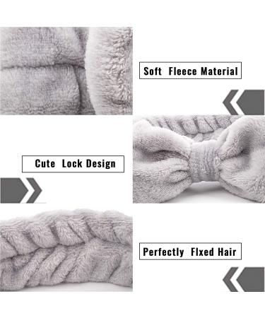 Araluky Bow Hair Band 3 Pack - Soft Microfiber Spa Headband for Women & Girls - White, Black, Gray - Buy Online on GoSupps.com