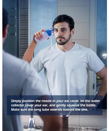 Ear Wax Removal Kit Squeezable Silicone Ear Cleaner with Earmuff for Waste Water Recycling Gentle & Effective Ear Irrigation Tool (Blue) - Buy Online on GoSupps.com