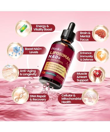 Liposomal NAD Supplement - 1200mg NAD+ Liquid Drops for Women & Men with Resveratrol, Black Pepper Extract - Support Anti-Aging, Brain & Cellular Mitochondrial Health - 2 Fl Oz, Strawberry Flavor Strawberry 2 Fl Oz (Pack of  - Buy Online on GoSupps.com