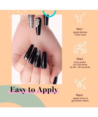 Beetles Gel Nail Polish Set - Black White Red Gel Polish Kit for Fall Winter Manicures | Soak Off, Nail Lamp Included | DIY at Home Beauty Gift for Women - Buy Online on GoSupps.com