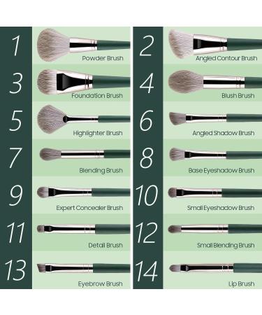 14 Piece Premium Makeup Brush Set - Cruelty-Free Synthetic & Wood Brushes for Flawless Application - Buy Online on GoSupps.com