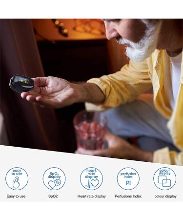Home Pulse Oximeter Fingertip Pulse Oximeter for Adult Children Old Man for Blood Oxygen Saturation Monitor - Buy Online on GoSupps.com