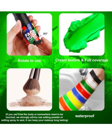  DE'LANCI DE'LANCI Neon Green Body Paint Pencil Halloween Makeup Full Coverage Sports Face Body Foundation Paint SFX Special Effect - Buy Online on GoSupps.com
