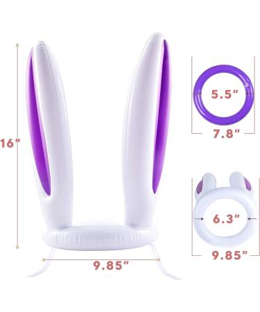 Inflatable Bunny Easter Ring Toss Game - 3 Pack Rabbit Ears Hat with Rings for Kid's Fun - Indoor Outdoor Party Game - Buy Online on GoSupps.com