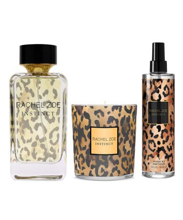 Rachel Zoe Instinct Gift Set - Gift Set For Women - Eau De Parfum Perfume Soy Wax Jar Candle And Body Spray For Women - Fragrance Gift Set - 3 pc