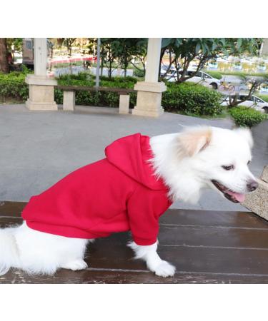 Buy Hualisiji Dog Hoodie Sweater for Small Dogs | Soft Warm & Easy to Wear | Chihuahua Clothing in Pink & Red (L 2PCs) - Buy Online on GoSupps.com