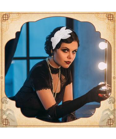 Noverlife 1920s Flapper Headbands 3PCS Set for Women - Rhinestone Beaded Vintage Hair Accessories (Navy Blue/White/Black/Gold) - Buy Online on GoSupps.com