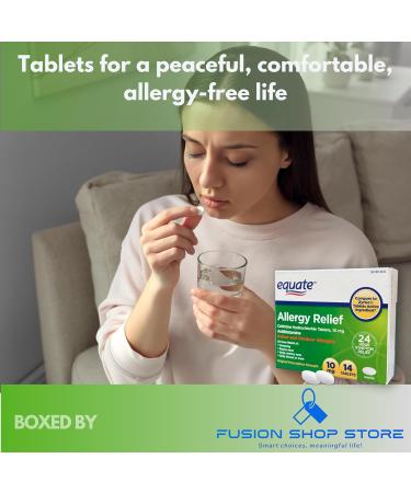 Cetirizine Hydrochloride 10mg- Allergy Relief Tablets 14 Ct (Pack of 1) Boxed by Fusion Shop Store - Buy Online on GoSupps.com