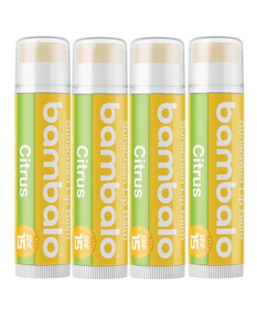4-Pack Citrus SPF 15 Lip Balm - Organic Ingredients Broad Spectrum UVA/UVB Protection - Hydrating & Moisturizing USA Made SPF 15 Citrus - Buy Online on GoSupps.com