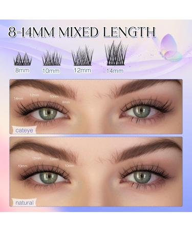 LZM C Curl Individual Eyelashes - 8-14mm Natural Look False Lashes for DIY Extensions - Cluster Lashes (Wishes-12mm) - Shop Now! - Buy Online on GoSupps.com