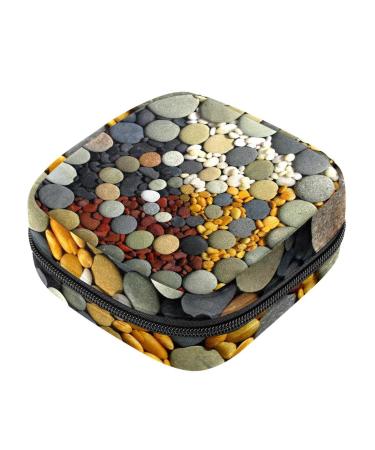 Circle Pebble Cobblestones Sanitary napkins Storage Pocket Portable Periodes for Women Teenage Girls Menstrual Cup Bags Settings Halves