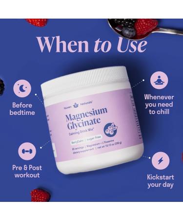 Magnesium Glycinate Powder + L-Theanine | 60 Servings | 300 mg per Scoop High Absorption Chelated Magnesium Powder for Sleep - Natural Mixed Berry Flavor No Sugar Support Restful Sleep & Relaxation Berry 60 Servings (Pack  - Buy Online on GoSupps.com
