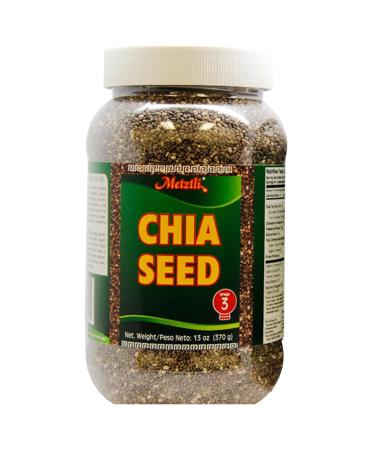 Metztli Chia Seeds, Superfood, Source of Fiber, Gluten-Free, Sugar-Free, Sodium-Free, 13 Oz, Jar
