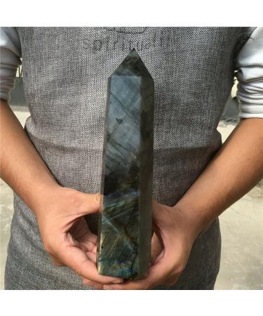 ENPAP Natural Stone Labradorit Obelisk Quartz Tower (Size: 700-750g) xingyong (Size: 500g-550g)