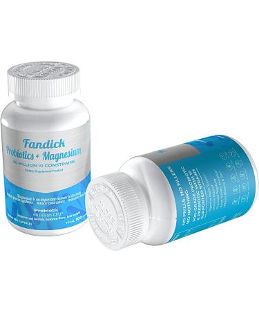 Probiotic Magnesium Capsules - 100 Capsules | 60 Billion CFU Probiotics | 110mg Magnesium Daily Supplement | Alleviate Fatigue & Obesity | Boost Immunity | Vegan & Sugar Free - 50 Day Supply - Buy Online on GoSupps.com