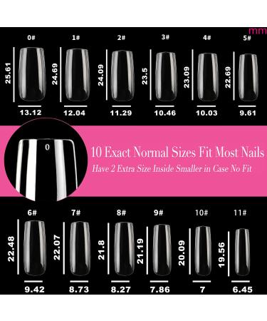 UNA GELLA Short Square Fake Nails - 216pcs Gel Nail Tips for Acrylic and French Nail Art - Buy Online on GoSupps.com