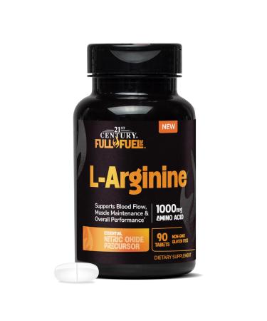 21st Century Full Fuel 365 L-Arginine 1000mg 90 Count Amino Acid Supplement for Muscle Blood Flow & Endurance Support Non-GMO Gluten Free