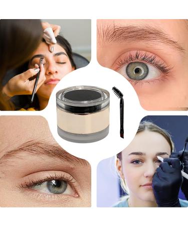Brow Gel PomadeLong Lasting Eyebrow Cream Makeup Brow Pomade with Brush for Home Sports Rain Daily Commuting Party Dating Travel Soot Black - Buy Online on GoSupps.com