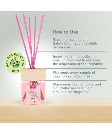 Cristalinas 35ml Cherry Blossom Air Fresheners for Home - Reed Diffusers for home - Home Fragrance Lasts upto 8 weeks - Room Diffuser Sticks with Coloured Fragrance Oil (Pack of 2) 35ml (Pack of 2) - Buy Online on GoSupps.com