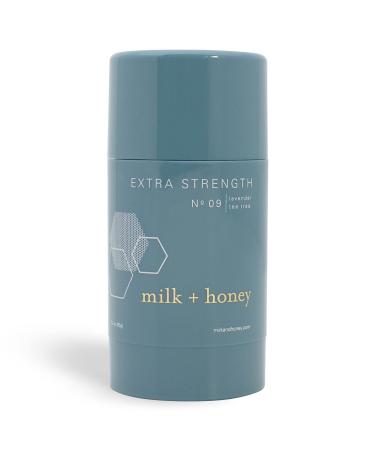 milk + honey Extra Strength  Aluminum Free Deodorant  No. 09  with Lavender  and Tea Tree  Natural Deodorant for Women and Men  2.6 Oz Extra Strength - Lavender Tea Tree