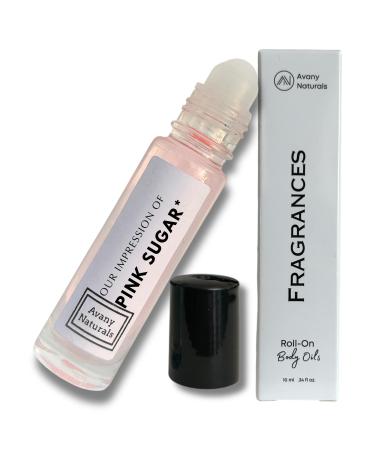 Scented Body Oils for Women - Roll On Fragrance Samples Travel Size Perfume Vacation Essentials & Purse Accessories 10 ml (Pink Sugar)