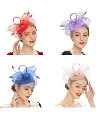 BYUTFA Headgear Elegant Fascinator Hat Pillbox Hat for Women Cocktail Tea Party Headwear Exquisite French Fascinator for Wedding Gold - Buy Online on GoSupps.com